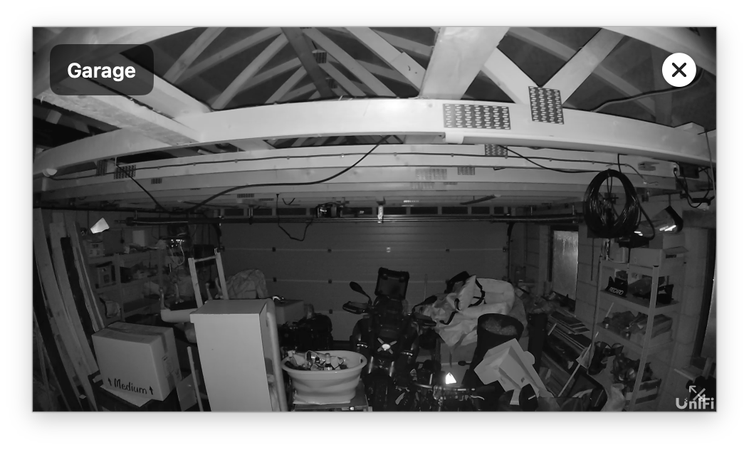 Chuiko video popup showing live camera feed